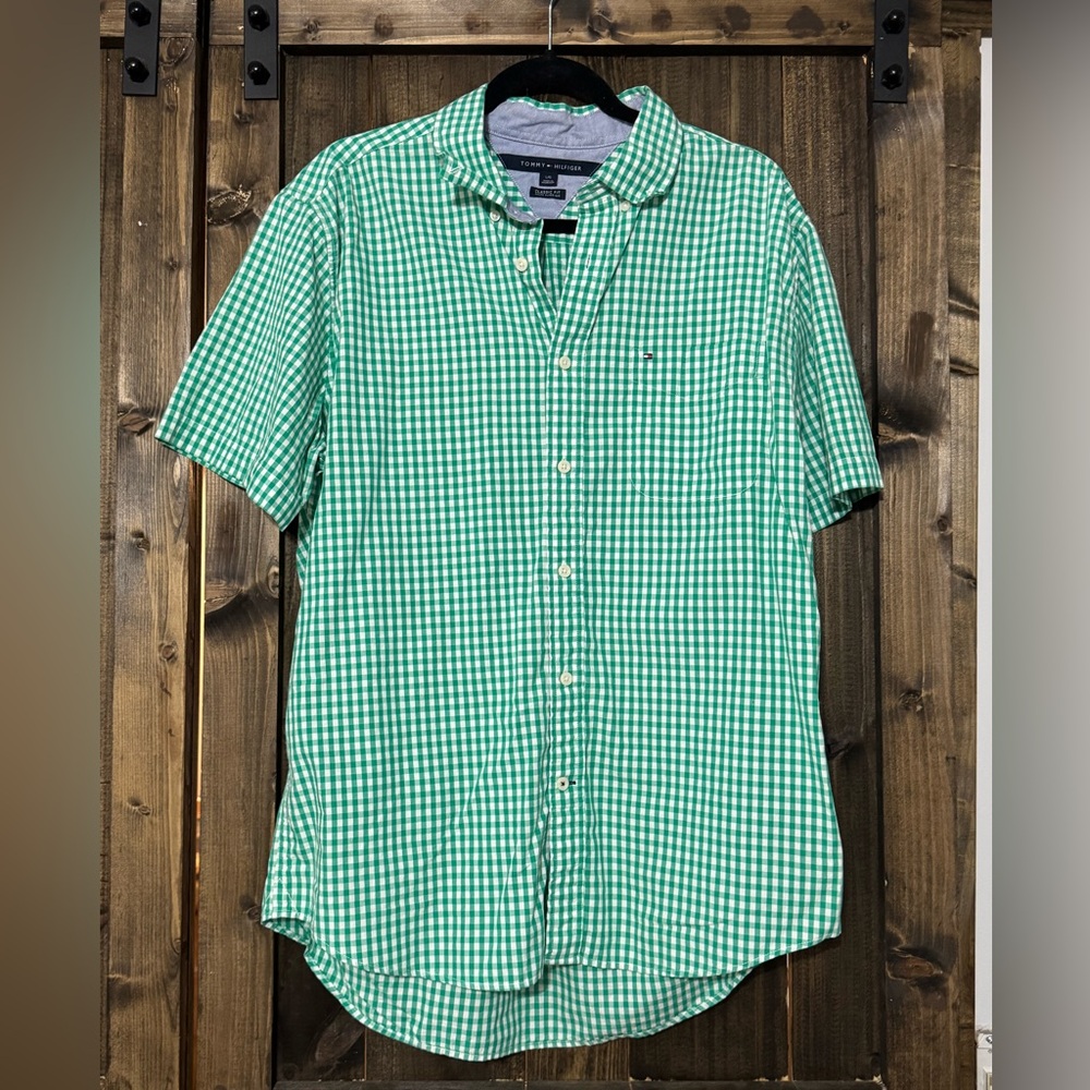Tommy Hilfiger Men's Green Plaid Shirt